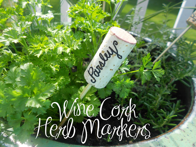 Wine Cork Herb Markers from Shine Your Light