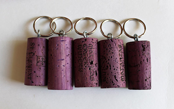 Wine Cork Keychain from the Wooden Bee